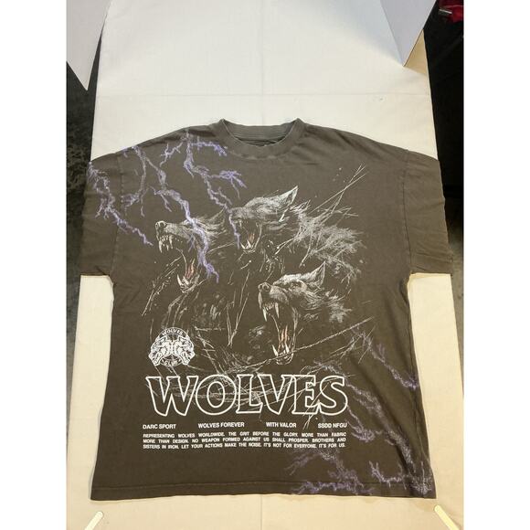 Darc Sport Wolves Forever Valor Dark Grey Men’s T Shirt Size L 1330 of 2000 - Picture 1 of 3